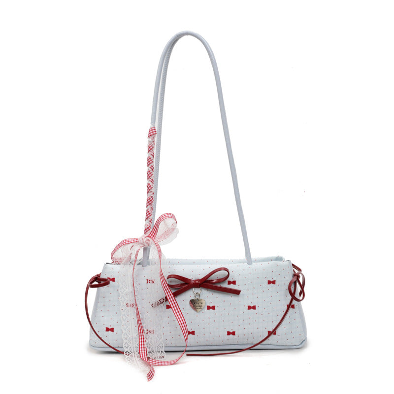 Fashion Bowknot Underarm Bag Women's Simple Shoulder Handbag