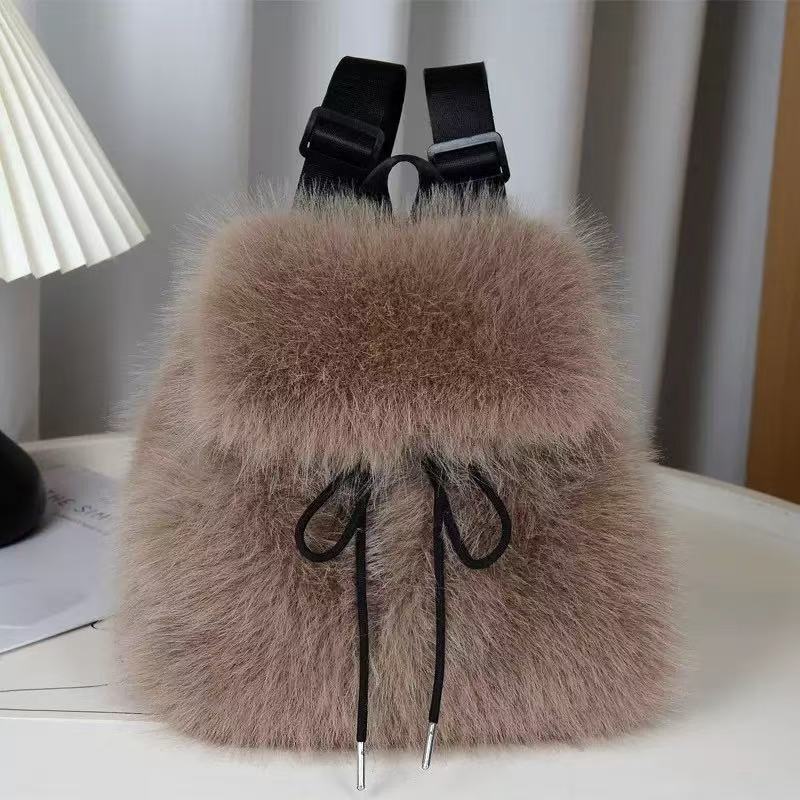 Women's Plush Bag High-capacity Versatile Backpack