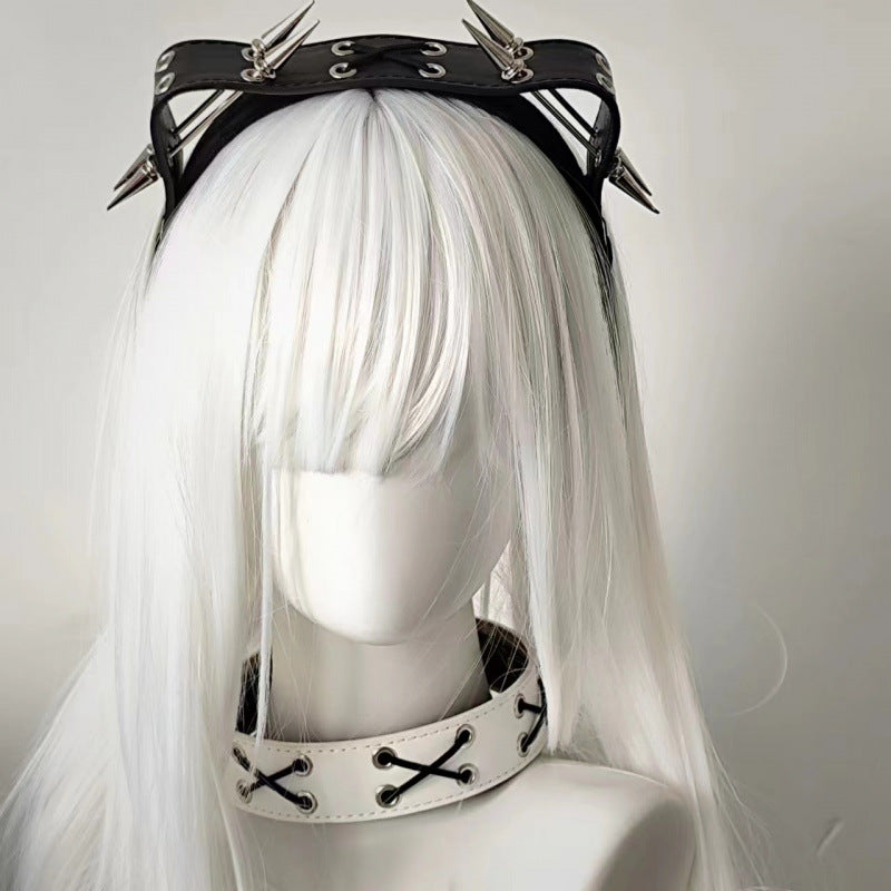 Sharp Claw Kitty Leather Punk Cat Ear Rivet Headband