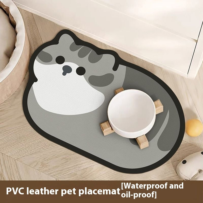 Cartoon Pet Leather Placemat Wear-resistant Disposable