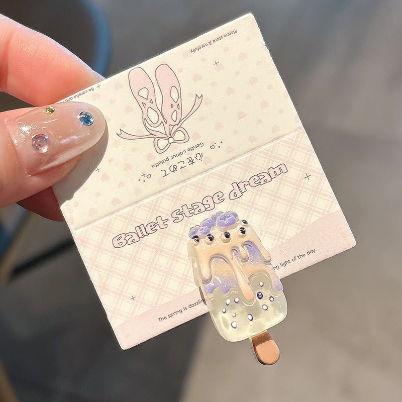 Personality Cute Cartoon Ice Cream Ice Cream Barrettes Women