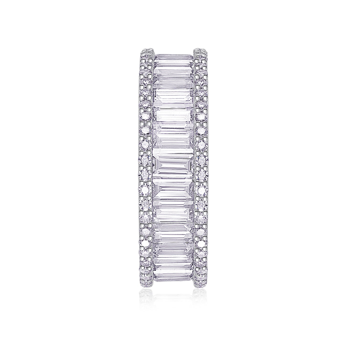 Note - Ring Set With Top-quality Square Moissanite S925 In Silver And Platinum-plated. The Ring Can Be Inspected With A Diamond Pen