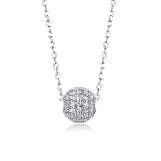 Meet At This Moment - S925 Silver Plated Platinum Jewelry Pendant Necklace Set With Top-quality Moissanite Fashion Light Luxury Jewelry