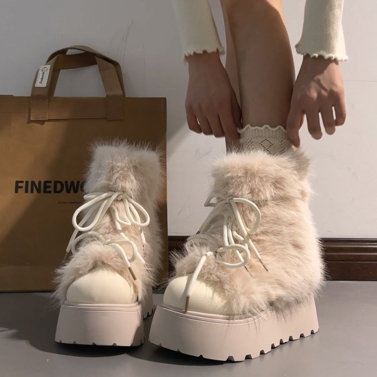 Thick Warm Fluffy Boots For Women