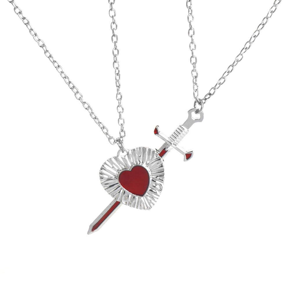 Women's European And American New Sword Peach Heart Pendant Necklace