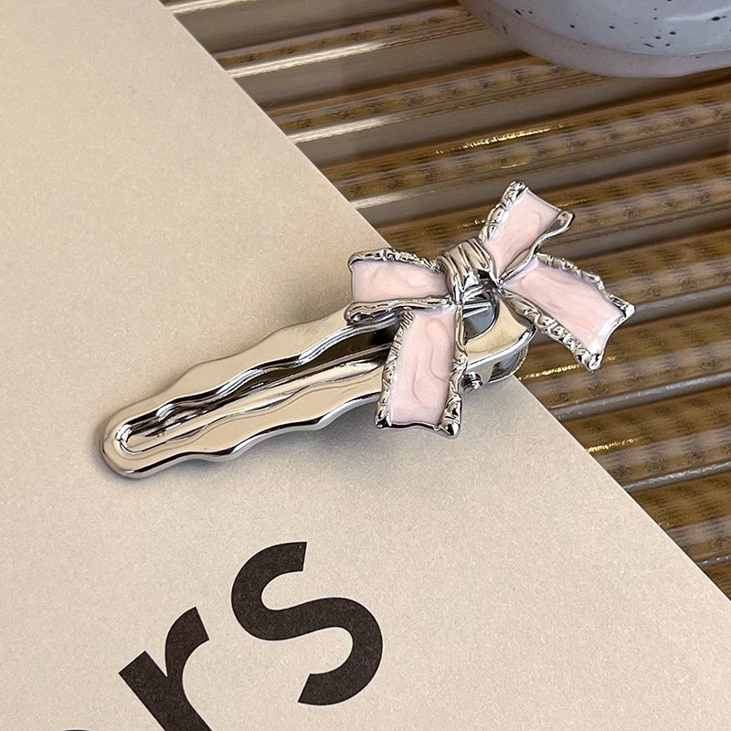 Heart Shape Rhinestone Side Bang Clip Sweet Cool Girl Metal Barrettes