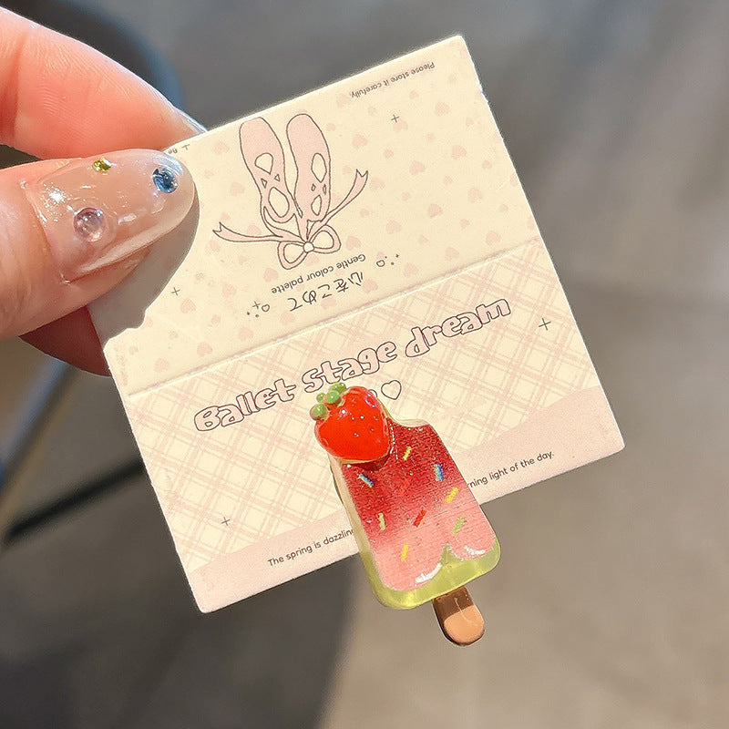 Personality Cute Cartoon Ice Cream Ice Cream Barrettes Women