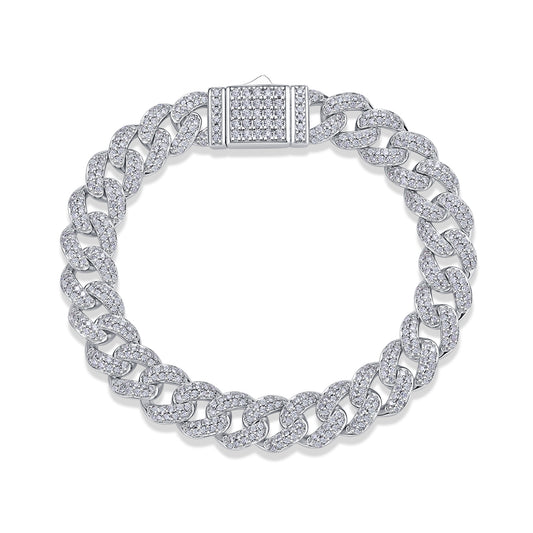Red Glow Orange Light - A Fashionable And Light Luxury Jewelry Silver Bracelet And Bracelet Set With Top-quality Moissanite, S925 Silver Plated Platinum