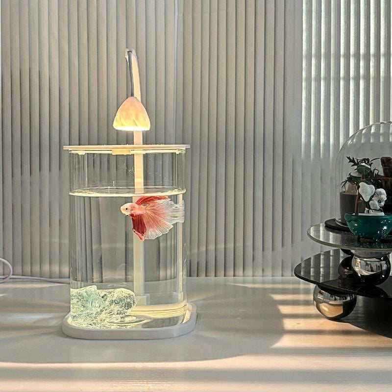 Fish Tank Super White Small Lazy Glass Cylinder Desktop Decoration