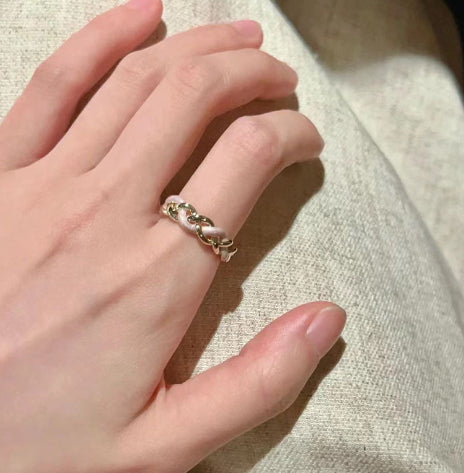 Personalized Minority Pearl Bamboo Joint Creative Ring