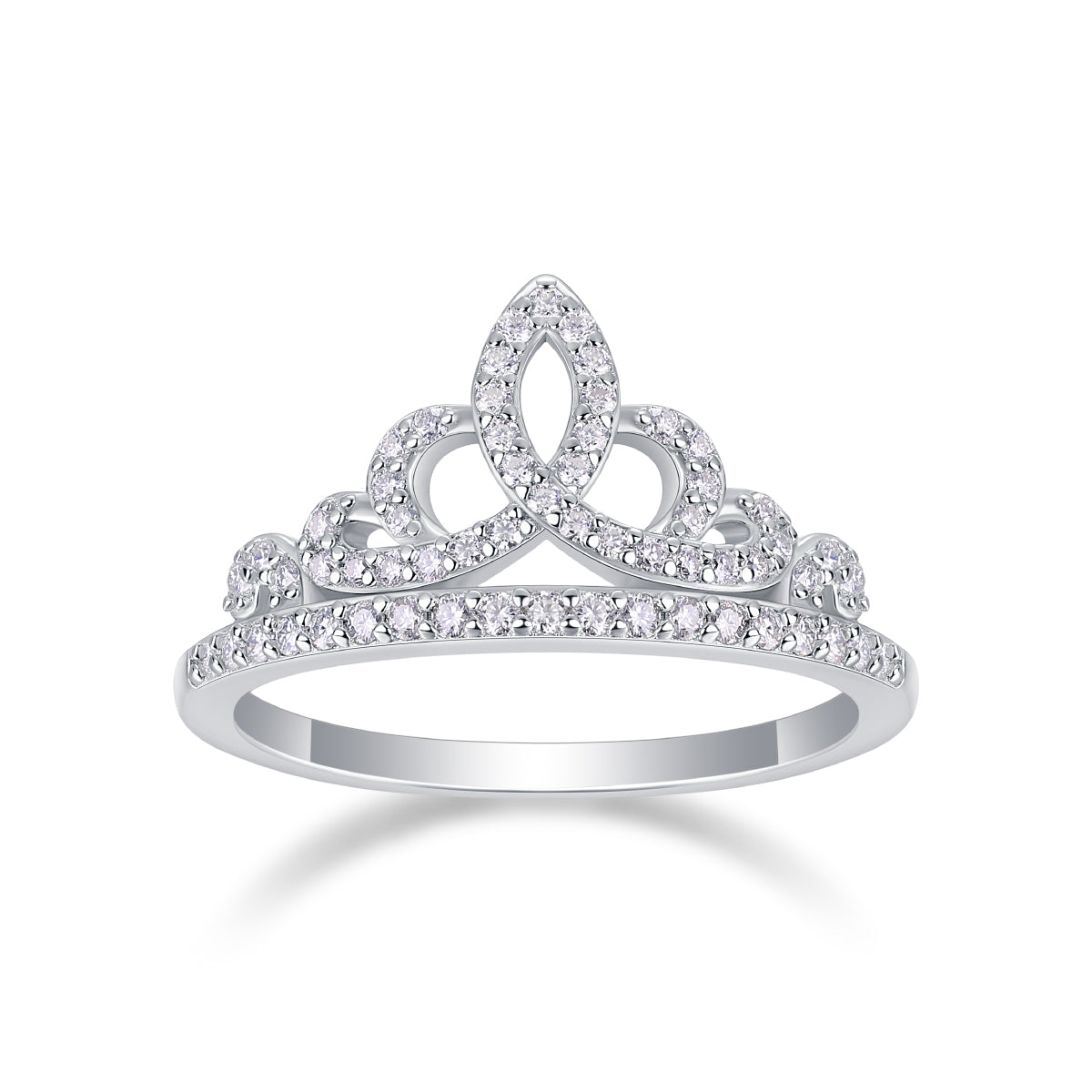 A Lively Summer Romance - A Crown Ring Set With Top-quality Moissanite S925 Silver And Platinum-plated Diamond Can Be Tested With A Diamond Pen. The Ring Is In Gold And Rose Gold