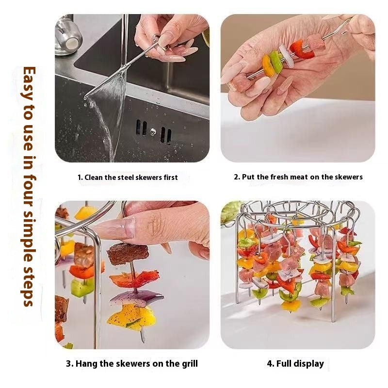 Air Fryer Skewers Rack Round Barbecue Skewers Rack