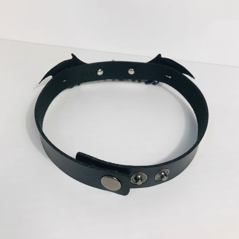 Dark Cross-winged Demon Collar Leather Punk-style Goth Accessory
