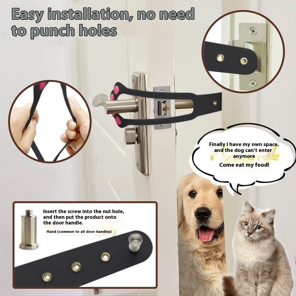 Pet Fence Cat Access Door Ventilation Punch-free