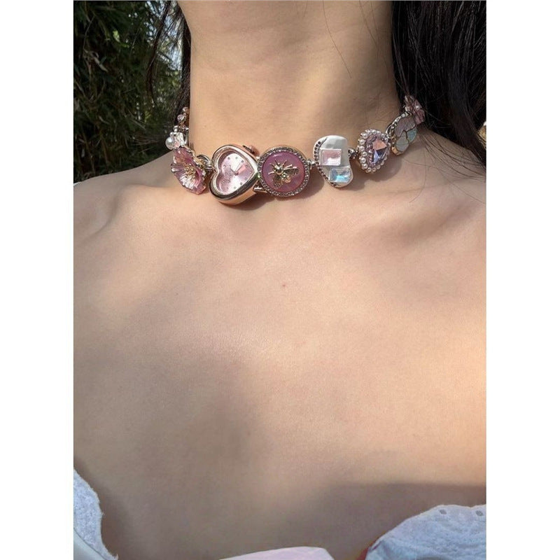 Women's Casual Versatile Retro Watch High-end Necklace