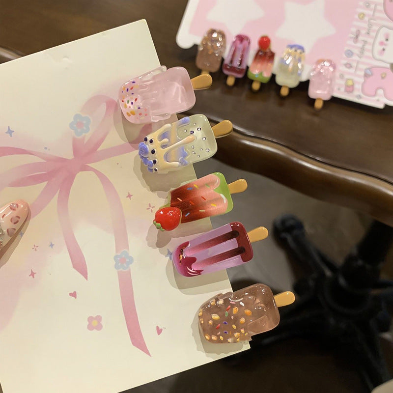 Personality Cute Cartoon Ice Cream Ice Cream Barrettes Women