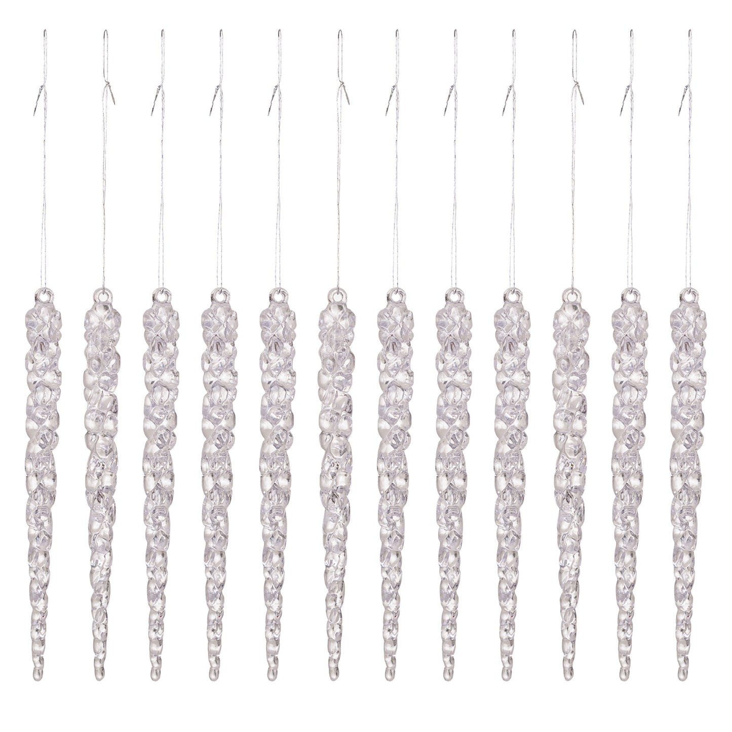 12PCS Christmas Decoration Transparent Icicle Ornaments