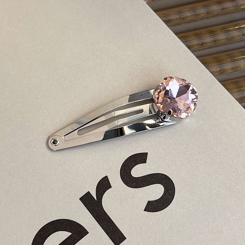 Heart Shape Rhinestone Side Bang Clip Sweet Cool Girl Metal Barrettes