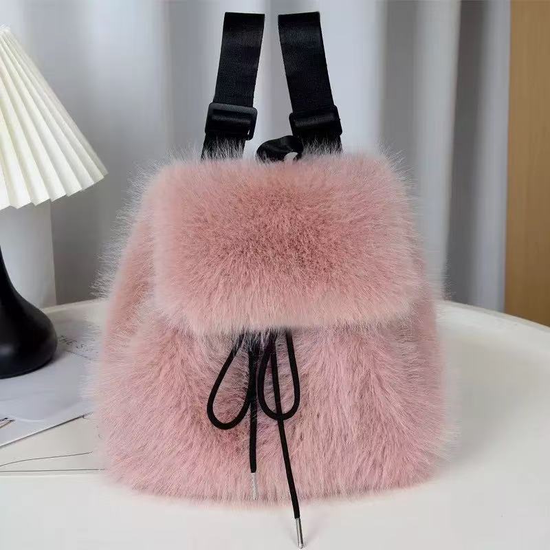 Women's Plush Bag High-capacity Versatile Backpack