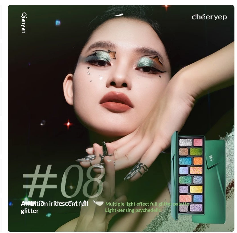 Original Qianyan (Douyin Make up) 16-colors Eyeshadow Palette Matte And Shimmer Finishes For Cosplay