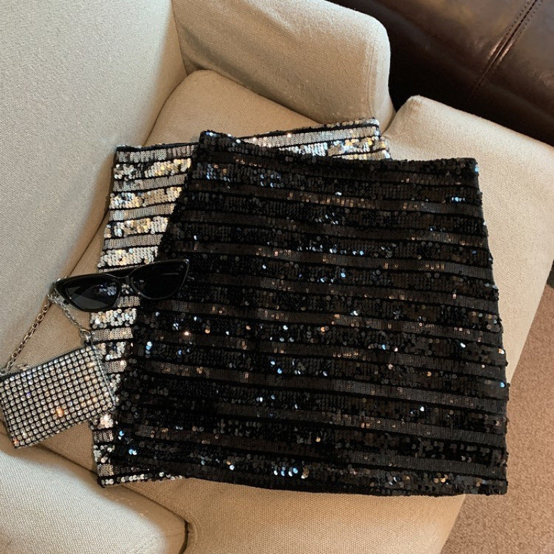 New Women's Chic Sequin Bodycon Skirt