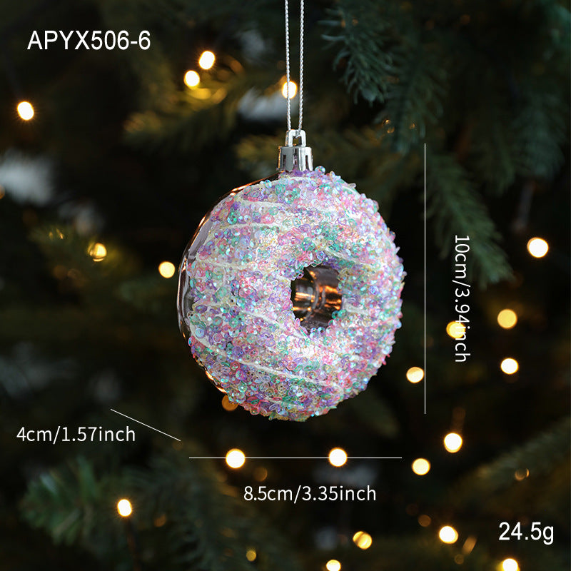 Plastic Pendant With Pastel Powder Cartoon Christmas Ornament