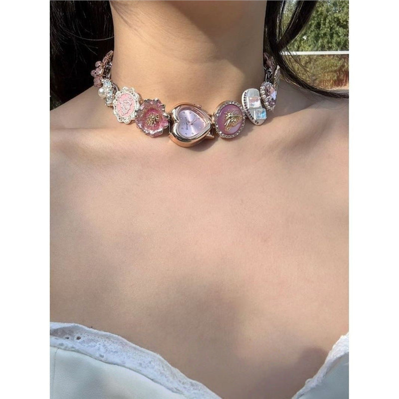 Women's Casual Versatile Retro Watch High-end Necklace