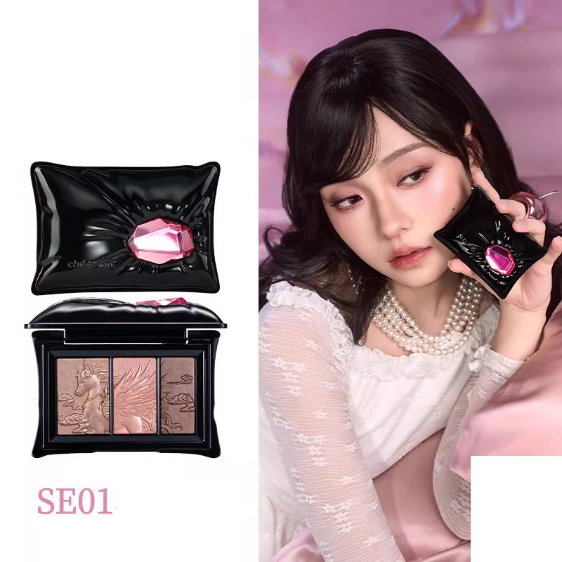 Tri-Color Eyeshadow Palette A Treasure-Like Pillow-Dream Highlighter Balm