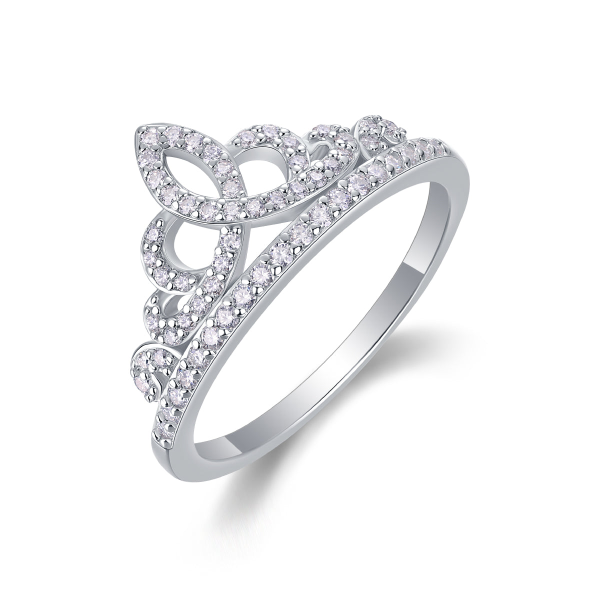 A Lively Summer Romance - A Crown Ring Set With Top-quality Moissanite S925 Silver And Platinum-plated Diamond Can Be Tested With A Diamond Pen. The Ring Is In Gold And Rose Gold