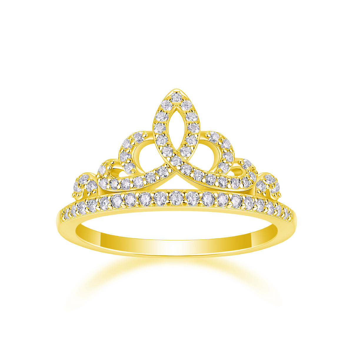 A Lively Summer Romance - A Crown Ring Set With Top-quality Moissanite S925 Silver And Platinum-plated Diamond Can Be Tested With A Diamond Pen. The Ring Is In Gold And Rose Gold