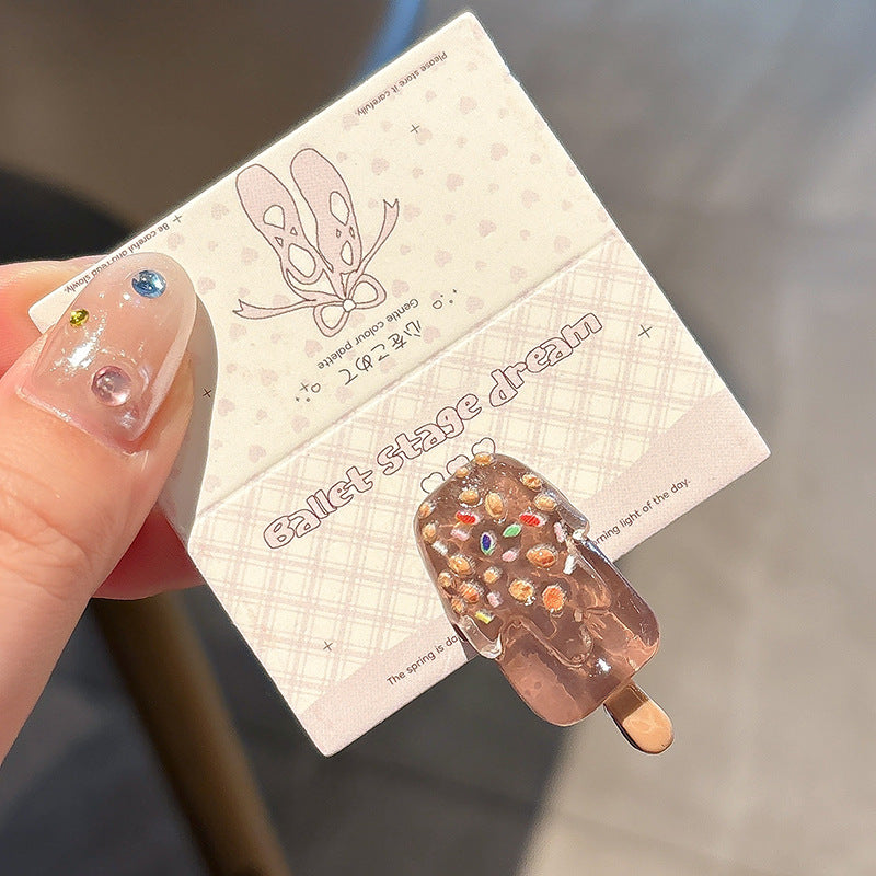 Personality Cute Cartoon Ice Cream Ice Cream Barrettes Women