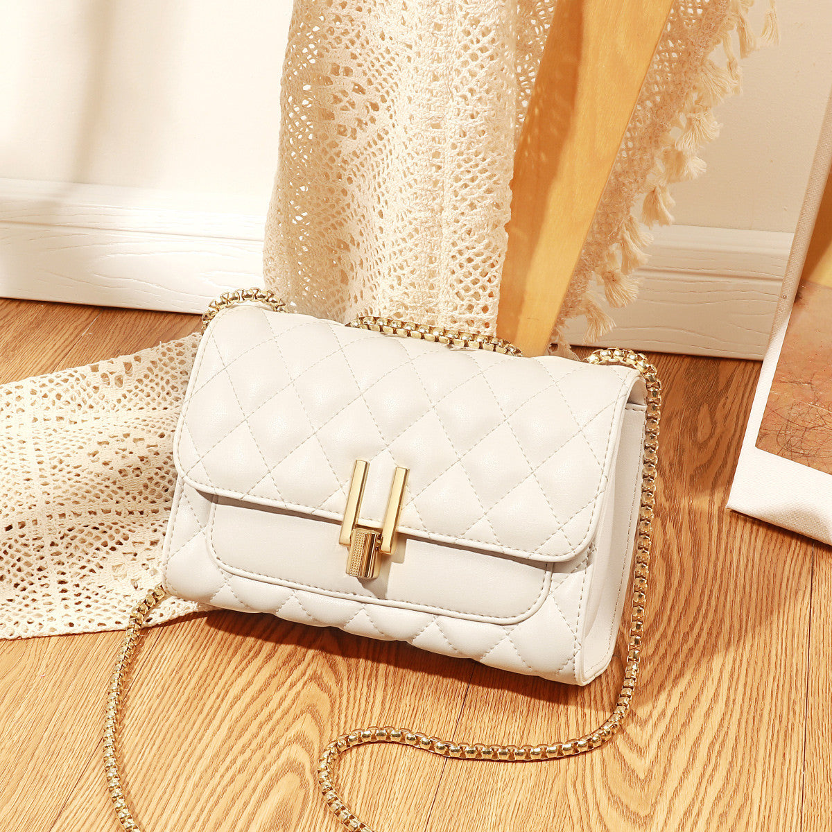 Lingge Chain Fashion Ladies One-shoulder Diagonal Bag