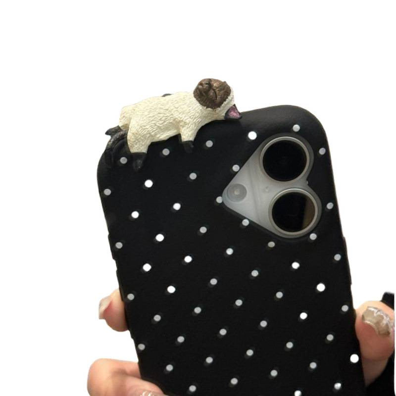 Cute Polka-dot Cat Phone Case In Solid New Colors