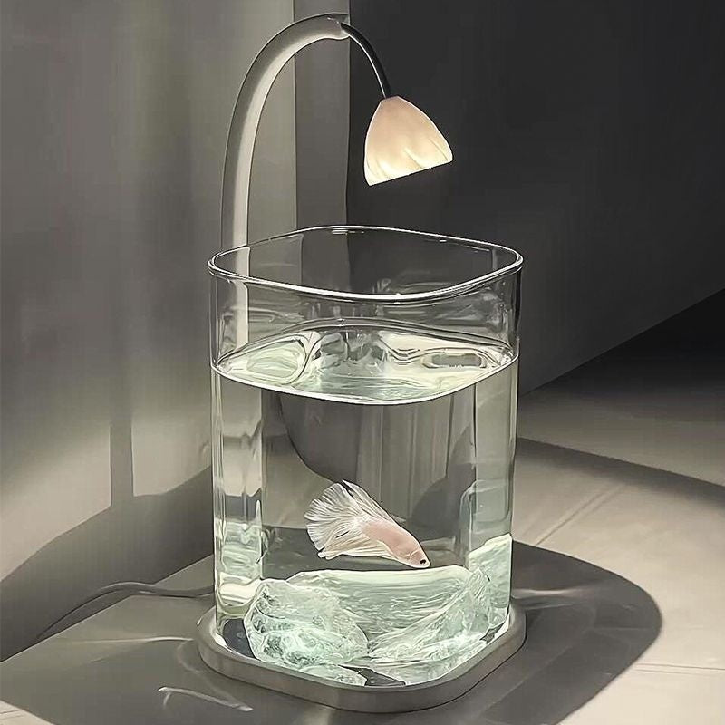 Fish Tank Super White Small Lazy Glass Cylinder Desktop Decoration