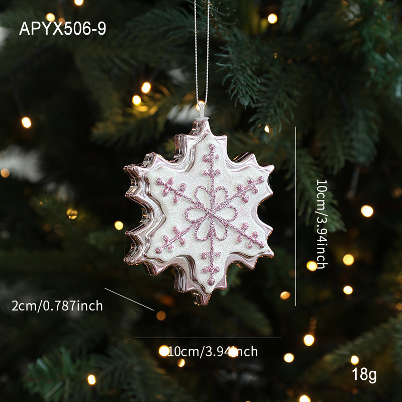 Plastic Pendant With Pastel Powder Cartoon Christmas Ornament