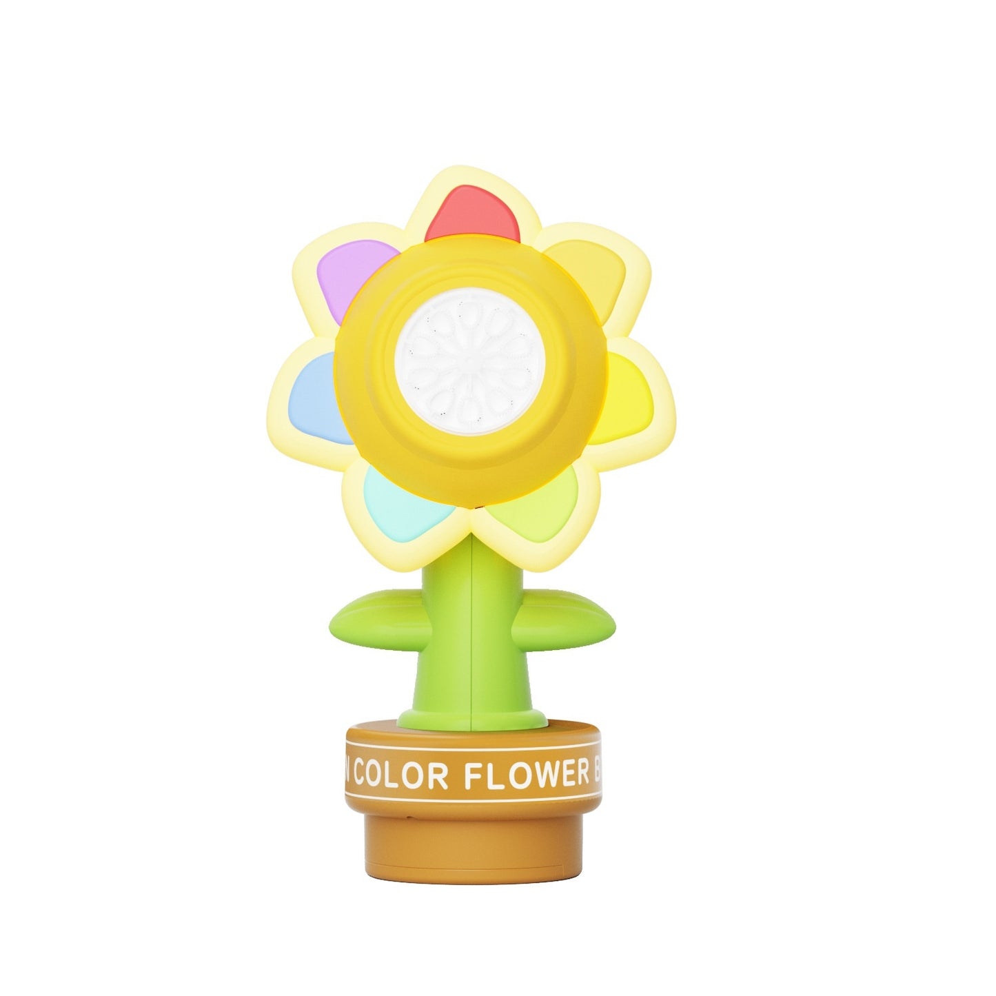 Remote Control Car Seven-color Flower Sunflower Swing Head Handheld Colorful Light Bubble