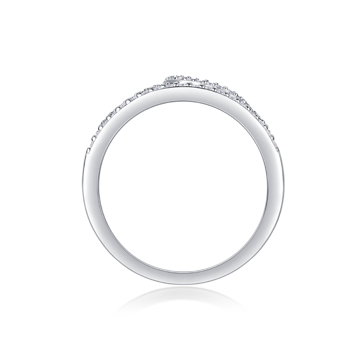 A Lively Summer Romance - A Crown Ring Set With Top-quality Moissanite S925 Silver And Platinum-plated Diamond Can Be Tested With A Diamond Pen. The Ring Is In Gold And Rose Gold