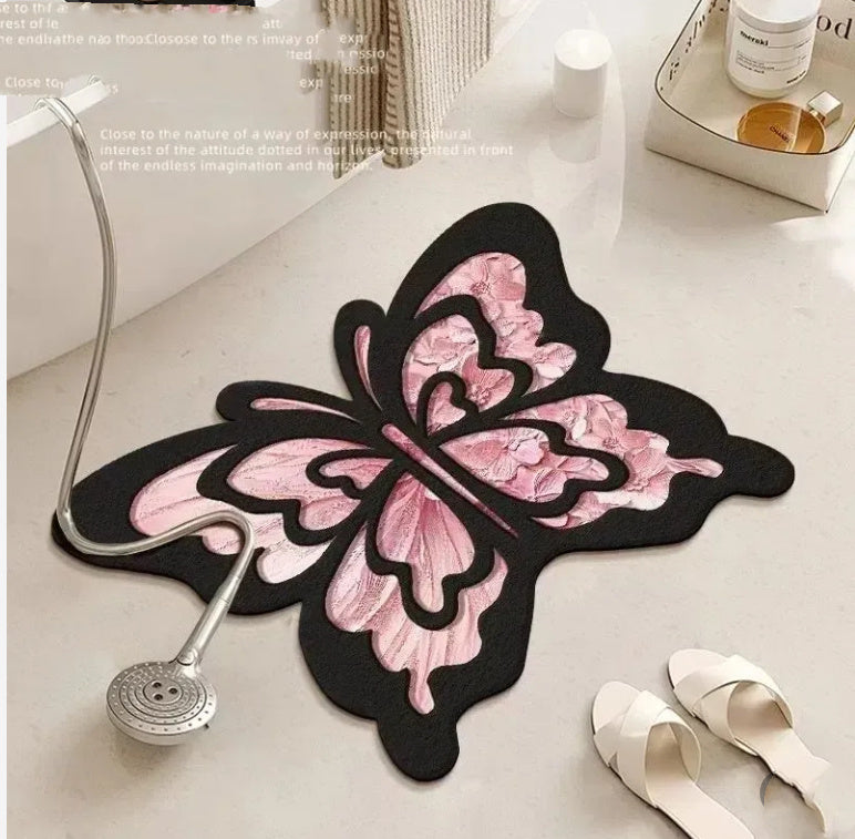 Cream Wind Diatom Ooze Absorbent Floor Mat For Bathroom
