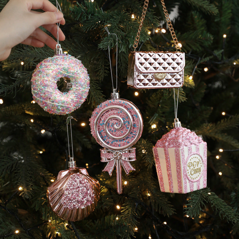 Plastic Pendant With Pastel Powder Cartoon Christmas Ornament