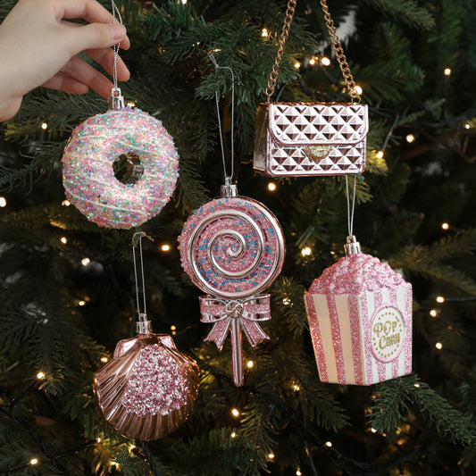 Plastic Pendant With Pastel Powder Cartoon Christmas Ornament