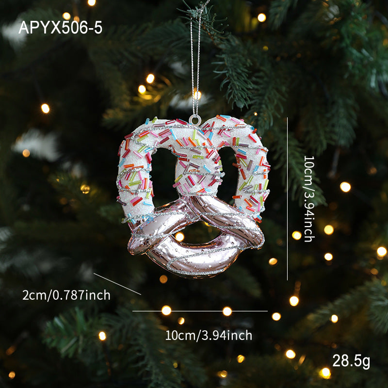 Plastic Pendant With Pastel Powder Cartoon Christmas Ornament