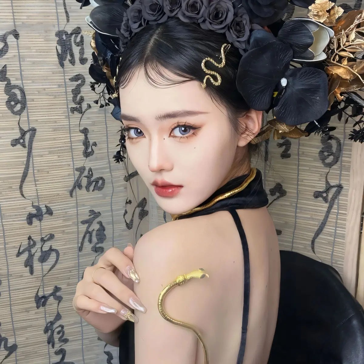 Retro Creative Snake-shaped Dark High-grade Versatile Personalized Cold Style Side Clip Fashion