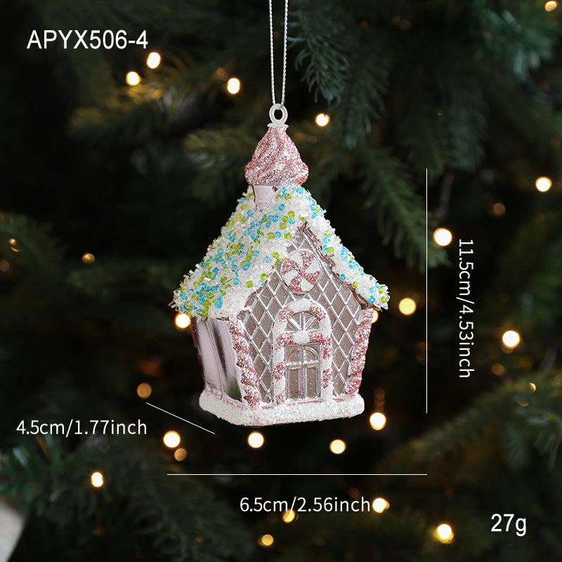 Plastic Pendant With Pastel Powder Cartoon Christmas Ornament