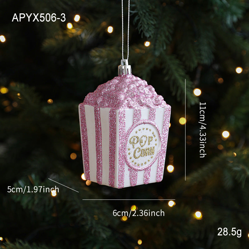 Plastic Pendant With Pastel Powder Cartoon Christmas Ornament