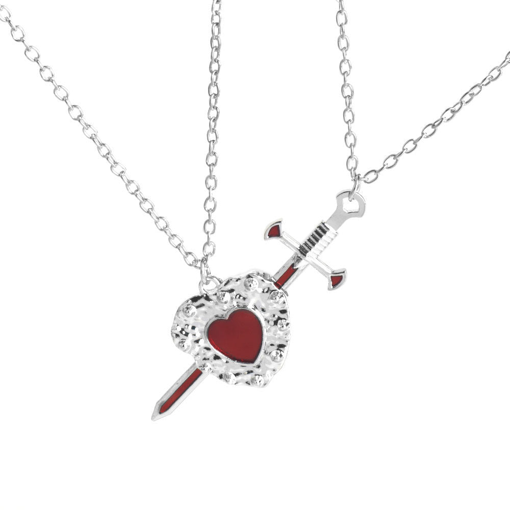 Women's European And American New Sword Peach Heart Pendant Necklace