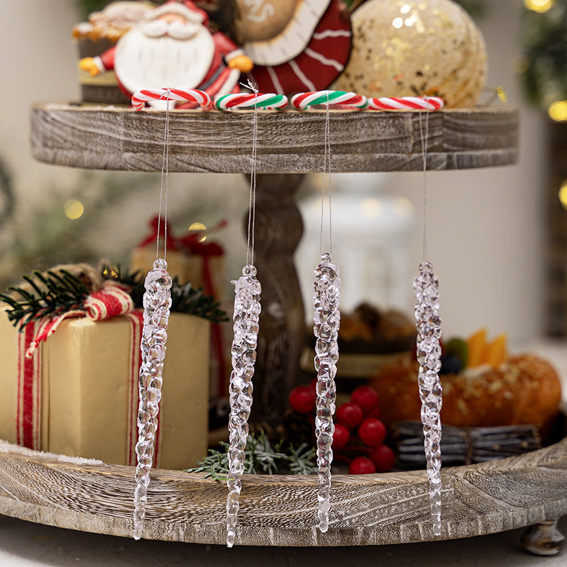 12PCS Christmas Decoration Transparent Icicle Ornaments