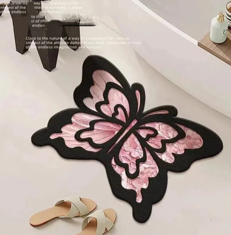 Cream Wind Diatom Ooze Absorbent Floor Mat For Bathroom