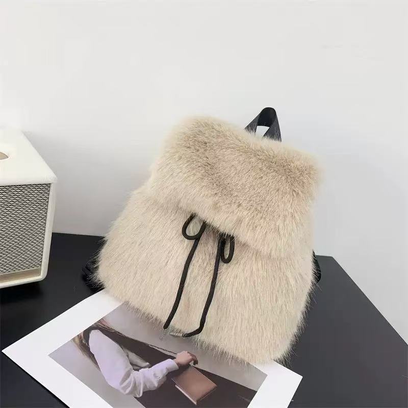 Women's Plush Bag High-capacity Versatile Backpack