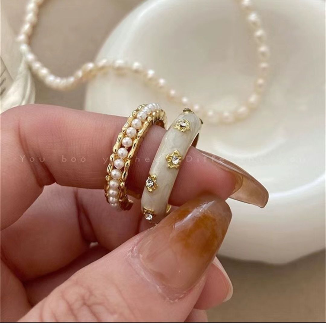 Personalized Minority Pearl Bamboo Joint Creative Ring