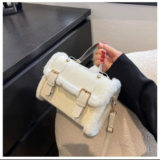 New Women's Fashion Solid Color Single Shoulder Messenger Bag Ins